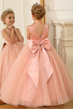 A-Line Floor Length V-Neck Sleeveless Flower Girl Dresses 1031747143531