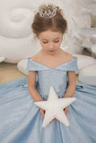 Off The Shoulder Floor Length A-Line Bow Flower Girl Dresses 668969870914