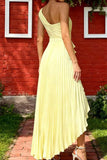 Asymmetrical Maxi Satin Dresses CS1076