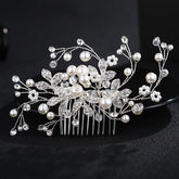 Bridal headwear Wedding accessories Handmade pearl hairdo Combs 524354077005 - COCOMELODY
