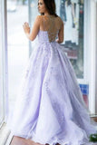 A-Line Sweep-Brush Train Tulle Prom Dress CS0403 - COCOMELODY