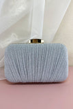 Elegant Shimmer Pleated Evening Clutch Bag Multi-Color 702952235325