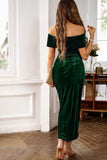 Sheath-Column High-Low Velvet Cocktail Dresses 727728094703 - COCOMELODY