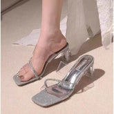 Chunky-heeled transparent sandals 935700981780 - COCOMELODY