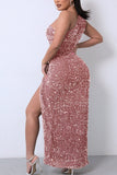 Asymmetry Maxi Sequins Formal Evening Dresses 726580952561