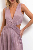 A-Line Maxi Bronzing Fabric Dress 969040775868 - COCOMELODY