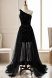 Sheath-Column Sweep-Brush Train Sequined Prom Dress CS0467 - COCOMELODY