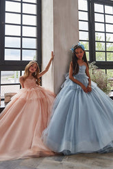Spaghetti Strap Sweetheart Tiered Ruffle Tulle Flower Girl Dresses 693610462453