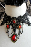 Lace and Alloy Necklaces with Crystals 652879746982 - COCOMELODY
