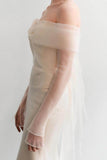 Trumpet-Mermaid Sweep-Brush Train Satin Wedding Dress 811185764987 - COCOMELODY