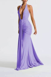 Mermaid Maxi Knitted Semi Formal Wedding Guest Dresses 917018224683 - COCOMELODY