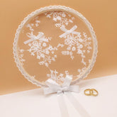 Wooden ring box Lace bow ring pillow embroidery hoop 586423423840 - COCOMELODY