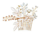 Palace retro style with luxurious rhinestone pearl hair comb handmade floral bridal headwear 555420090321 - COCOMELODY