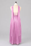 A-line Maxi Pleated Spandex Satin Formal Evening Dresses 937501662612