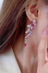 Long butterfly tassel zircon earrings 717866240971 - COCOMELODY