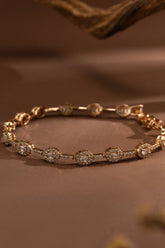 Vintage Luxury Egg Shape CZ Bracelet Plated Fully Paved Cubic Zirconia Link 844892302461