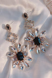 Black Jewel Earrings Crystal Exaggerated Earrings 634521961713 - COCOMELODY