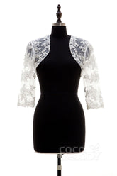 Lace 3/4 Length Sleeve Wedding Jacket AC6016 - COCOMELODY