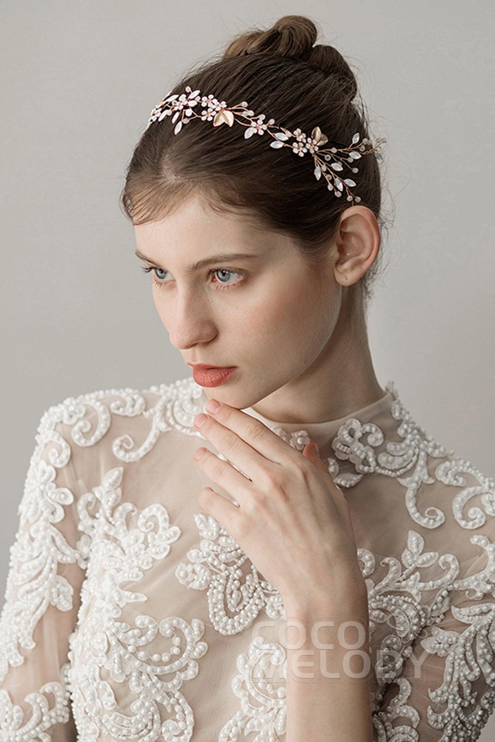 Elegant Alloy Headbands with Opal AH18012 - COCOMELODY