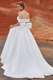 A-Line Court Train Silk satin Wedding Dress LD5801 - COCOMELODY