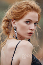 Fashion Zircon Wedding Earrings with Jewel Beading HG18019 - COCOMELODY