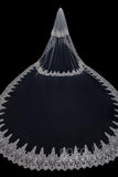 Two-tier Lace Edge Tulle Cathedral Veils Appliques AV18021 - COCOMELODY