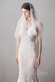 Classic One-tier Cut Edge Hip Veils with Pearls AV18023 - COCOMELODY