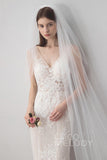 Fashion Two-tier Cut Edge Tulle Chapel Veils AV18030 - COCOMELODY