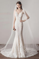 Charming One-tier Cut Edge Tulle Chapel Veils AV18036 - COCOMELODY