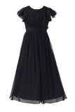 Elegant A-Line Scoop Bridesmaid Chiffon Gown B01MCSQLIY - COCOMELODY