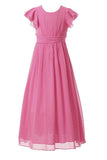 Elegant A-Line Scoop Bridesmaid Chiffon Gown B01MCSQLIY - COCOMELODY