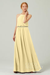 A-Line Floor Length Chiffon Bridesmaid Dress CB0292 - COCOMELODY