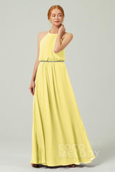 A-Line Floor Length Chiffon Bridesmaid Dress CB0292 - COCOMELODY