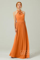 A-Line Floor Length Chiffon Bridesmaid Dress CB0295 - COCOMELODY