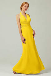 Sheath-Column Floor Length Chiffon Bridesmaid Dress CB0306 - COCOMELODY