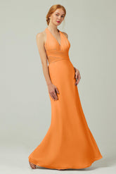 Sheath-Column Floor Length Chiffon Bridesmaid Dress CB0306 - COCOMELODY