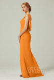Sheath-Column Sweep-Brush Chiffon Bridesmaid Dress Formal Dresses CB0310PS - COCOMELODY