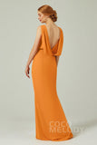 Sheath-Column Sweep-Brush Chiffon Bridesmaid Dress Formal Dresses CB0310PS - COCOMELODY