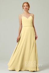 A-Line Floor Length Chiffon Bridesmaid Dress CB0312 - COCOMELODY