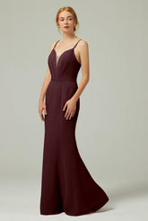 Trumpet-Mermaid Floor Length Chiffon Bridesmaid Dress CB0319 - COCOMELODY