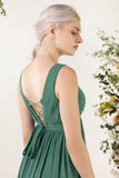A-Line Sweep-Brush Train Chiffon Bridesmaid Dress CB0452 - COCOMELODY