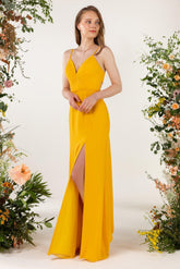 Sheath Sweep-Brush Train Chiffon Bridesmaid Dress CB0466 - COCOMELODY