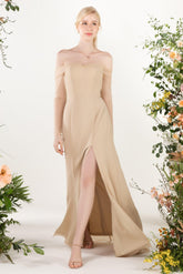 Trumpet Sweep-Brush Train Chiffon Bridesmaid Dress CB0480 - COCOMELODY