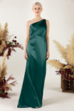 Sheath Sweep Luxe Satin Bridesmaid Dress Formal Dresses CB0503 - COCOMELODY