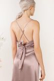 Sheath Luxe Satin Bridesmaid Dress Formal Dresses CB0507 - COCOMELODY