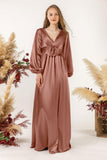 A-Line Sweep Luxe Satin Bridesmaid Dress Formal Dresses CB0508 - COCOMELODY