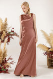 Trumpet Luxe Satin Bridesmaid Dress Formal Dresses CB0510 - COCOMELODY