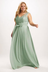 A-Line Maxi Chiffon Bridesmaid Dress CB0732 - COCOMELODY
