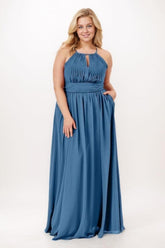 A-Line Maxi Chiffon Bridesmaid Dress CB0737 - COCOMELODY