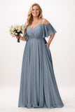 A-Line Maxi Chiffon Bridesmaid Dress CB0775 - COCOMELODY
